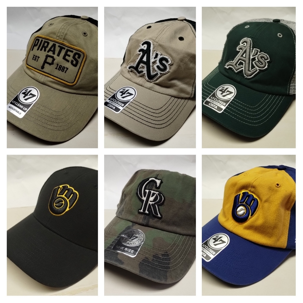 MLB Baseball Caps by '47 Pirates A's Athletics Brewers hats